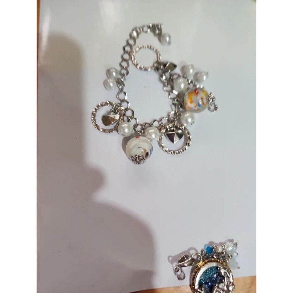 Art glass charm bracelet